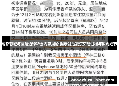成都蓉城与塞超边锋转会内幕揭秘 揭示背后复杂交易过程与谈判细节